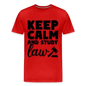 Restez calme et étudiez le droit - T-shirt bio Premium Homme - rouge - Devant - Damien (186cm)
