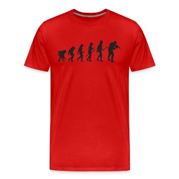 Military Evolution - Men's Premium Organic T-Shirt - red - Front - Damien (186cm)