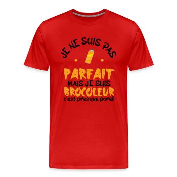 pas parfait mais je suis bricoleur - T-shirt bio Premium Homme - rouge - Devant - Damien (186cm)