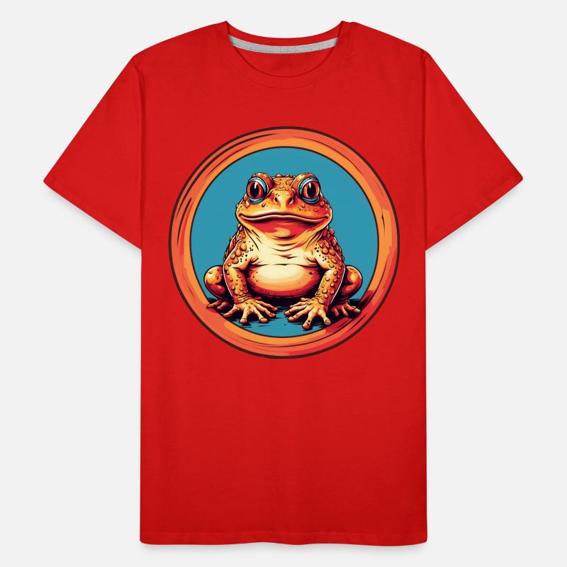 Frosch mit Mütze auf Farbklecksen Männer Premium Bio T-Shirt