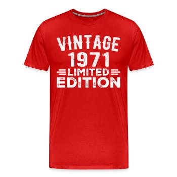 Year of birth 1971 Year of birth 1971 vintage - Men's Premium Organic T-Shirt - red - Front - Damien (186cm)