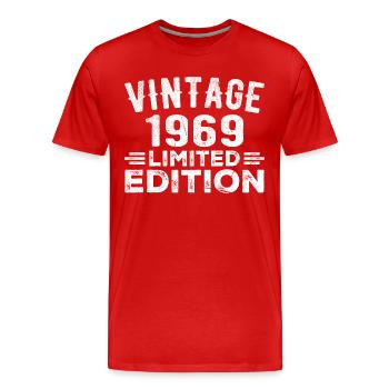 Year of birth 1969 Year of birth 1969 vintage - Men's Premium Organic T-Shirt - red - Front - Damien (186cm)
