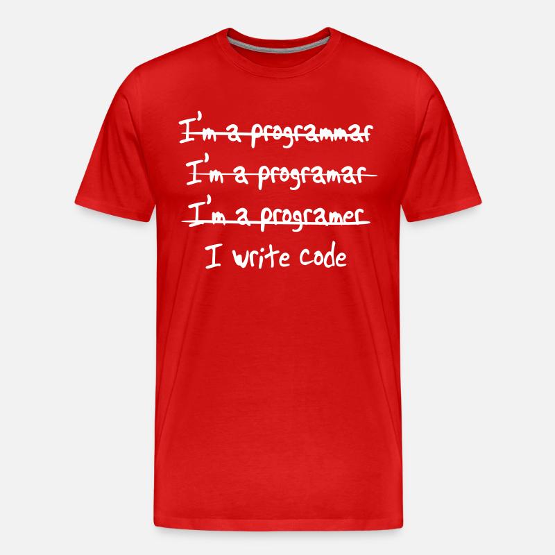 I'm programmer. I write code - Men's Premium Organic T-Shirt - red