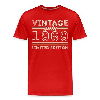 Juli 1969 Juli Geburtstagsgeschenk Juli 1969 - Männer Premium Bio T-Shirt - Rot - Vorne - Damien (186cm)