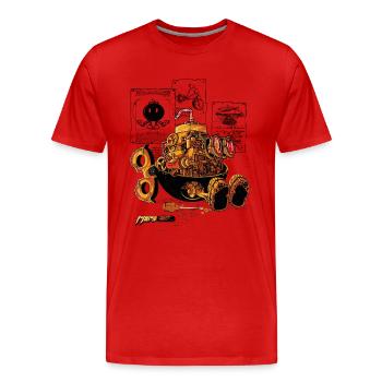 Arbeit des Genies - Männer Premium Bio T-Shirt - Rot - Vorne - Damien (186cm)