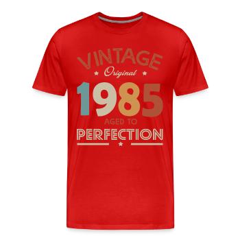 Jahrgang 1985 - 1985 Jubiläum - Männer Premium Bio T-Shirt - Rot - Vorne - Damien (186cm)