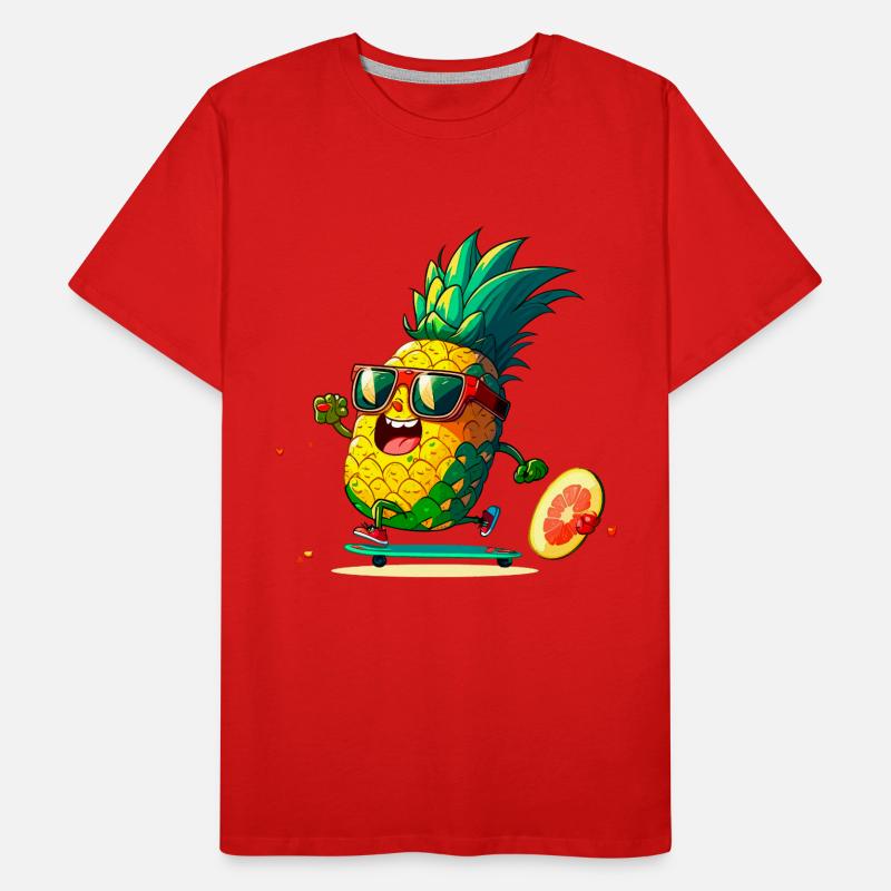Funny pineapple skating Men's Premium Organic T-Shirt