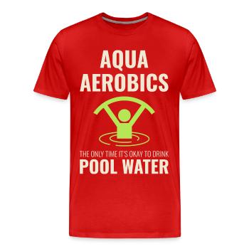 Aquagym Fitness aquatique Aqua Exercice - T-shirt bio Premium Homme - rouge - Devant - Damien (186cm)