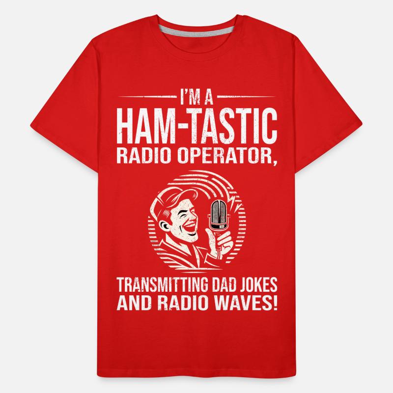 Ham-tastic Radio Operator Transmitting Dad Jokes Men's Premium Organic T-Shirt