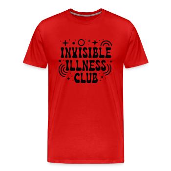 Invisible illness club - Men's Premium Organic T-Shirt - red - Front - Damien (186cm)