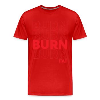 Burn Fat Training Workout Weightlifting - Men's Premium Organic T-Shirt - red - Front - Damien (186cm)