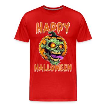 Happy Zombie Halloween - Men's Premium Organic T-Shirt - red - Front - Damien (186cm)
