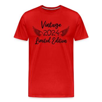 Anniversaire 2024 né en 2024 meilleure année 2024 - T-shirt bio Premium Homme - rouge - Devant - Damien (186cm)