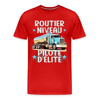 Truck Elite Truck Truck Gift Truck Driver - Men's Premium Organic T-Shirt - red - Front - Damien (186cm)