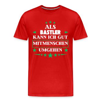 Dealing with other people as a hobbyist. - Men's Premium Organic T-Shirt - red - Front - Damien (186cm)