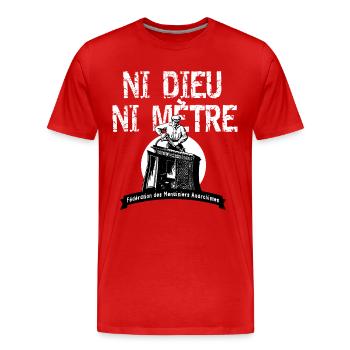 anar - T-shirt bio Premium Homme - rouge - Devant - Damien (186cm)
