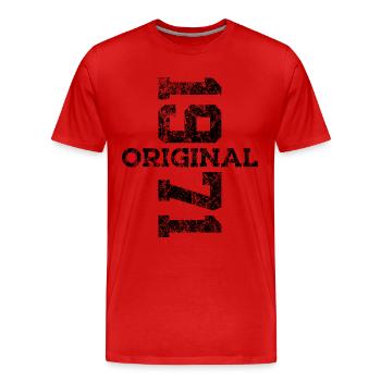 55. GEBURTSTAG ORIGINAL 1971 - Männer Premium Bio T-Shirt - Rot - Vorne - Damien (186cm)