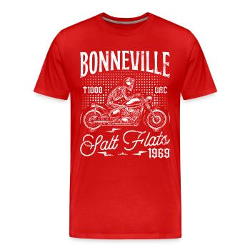 Bonneville Salt Flats Motorcycle Racing Vintage - Men's Premium Organic T-Shirt - red - Front - Damien (186cm)