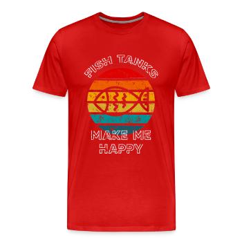 Les aquariums me rendent heureux Retro Sunset Fish Keeper - T-shirt bio Premium Homme - rouge - Devant - Damien (186cm)
