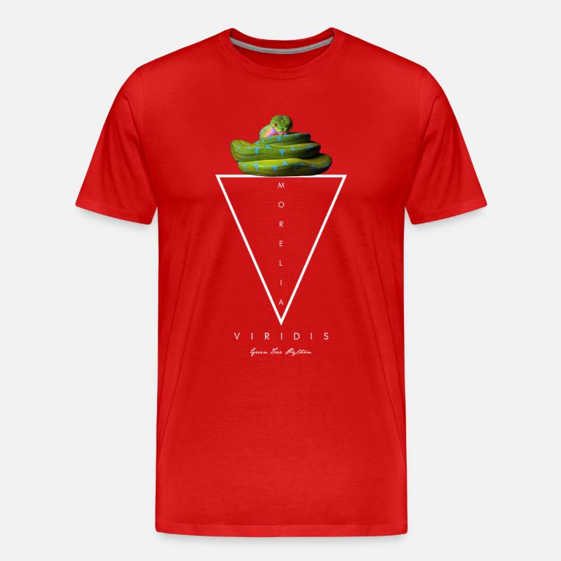 Green Tree Python Modern Geometric - Men's Premium Organic T-Shirt - red