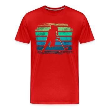 Floorball - T-shirt bio Premium Homme - rouge - Devant - Damien (186cm)