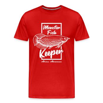 Monster Fish Keeper Arowana Tropical Fish - T-shirt bio Premium Homme - rouge - Devant - Damien (186cm)