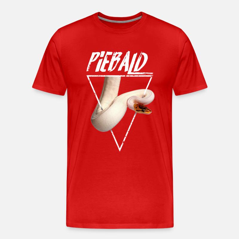 Piebald Ball Python Reptilienpfleger - Männer Premium Bio T-Shirt - Rot