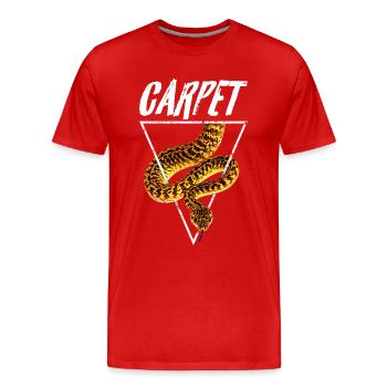 Carpet Python Retro Snake Owner - Men's Premium Organic T-Shirt - red - Front - Damien (186cm)