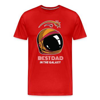 Meilleur père de la galaxie Fête des pères astronautes - T-shirt bio Premium Homme - rouge - Devant - Damien (186cm)