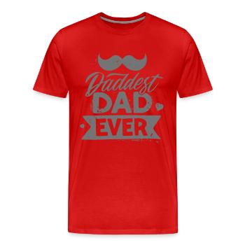 Papa aller Zeiten lustiger Vatertag mit Schnurrbart - Männer Premium Bio T-Shirt - Rot - Vorne - Damien (186cm)