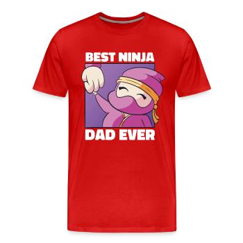 Vatertag Ninja Papa Kampfsport Papa Lustig - Männer Premium Bio T-Shirt - Rot - Vorne - Damien (186cm)