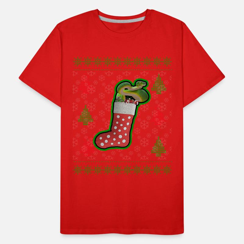 Green Tree Python Hässlicher Weihnachts-Sweatshirt-Stil Männer Premium Bio T-Shirt