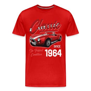 Je ne suis pas vieux Je suis une voiture classique vintage née en 1964 - T-shirt bio Premium Homme - rouge - Devant - Damien (186cm)