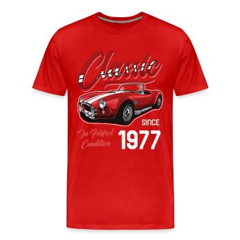 Je ne suis pas vieux Je suis une voiture classique vintage née en 1977 - T-shirt bio Premium Homme - rouge - Devant - Damien (186cm)