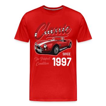 Je ne suis pas vieux Je suis une voiture classique vintage née en 1997 - T-shirt bio Premium Homme - rouge - Devant - Damien (186cm)