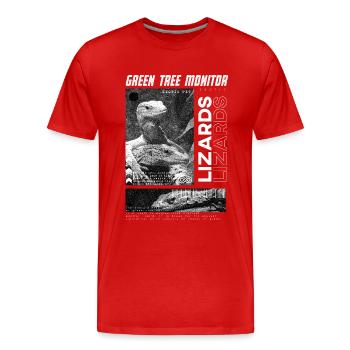 Grüner Baum Monitor Streetwear Reptilienpfleger - Männer Premium Bio T-Shirt - Rot - Vorne - Damien (186cm)