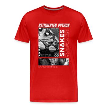 Gardien de reptiles streetwear en python réticulé - T-shirt bio Premium Homme - rouge - Devant - Damien (186cm)