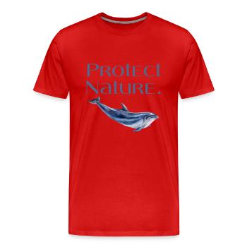 Protéger la nature Protège notre dauphin naturel - T-shirt bio Premium Homme - rouge - Devant - Damien (186cm)