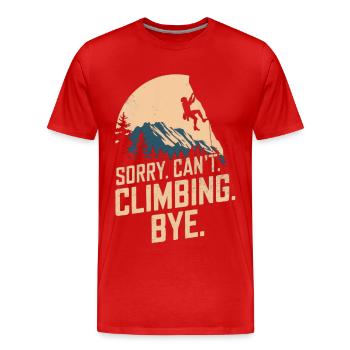 Climbing Free Climbing Rock Climbing Saying - Men's Premium Organic T-Shirt - red - Front - Damien (186cm)