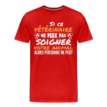 Tierarzt Geschenk Humor - Männer Premium Bio T-Shirt - Rot - Vorne - Damien (186cm)