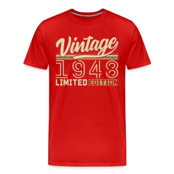 Legend since 1948 Born 1948 Birthday 76 years old - Men's Premium Organic T-Shirt - red - Front - Damien (186cm)