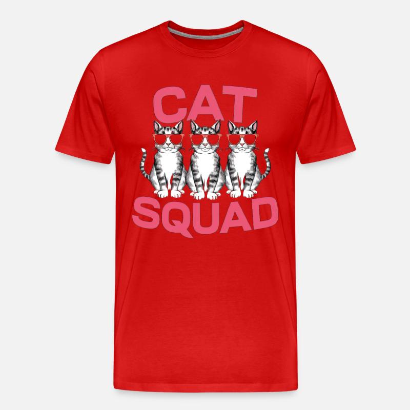 Cat Squad - Männer Premium Bio T-Shirt - Rot