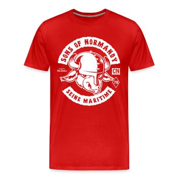 Sons Of Normandy 76 - T-shirt bio Premium Homme - rouge - Devant - Damien (186cm)
