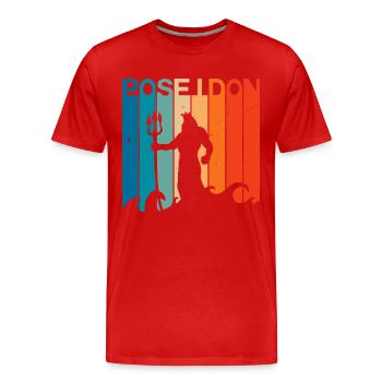 Poseidon-Grafik - Männer Premium Bio T-Shirt - Rot - Vorne - Damien (186cm)