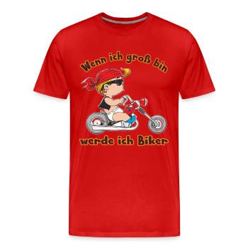 CD - wenn ich groß bin werde ich Biker - Motorrad - Männer Premium Bio T-Shirt - Rot - Vorne - Damien (186cm)