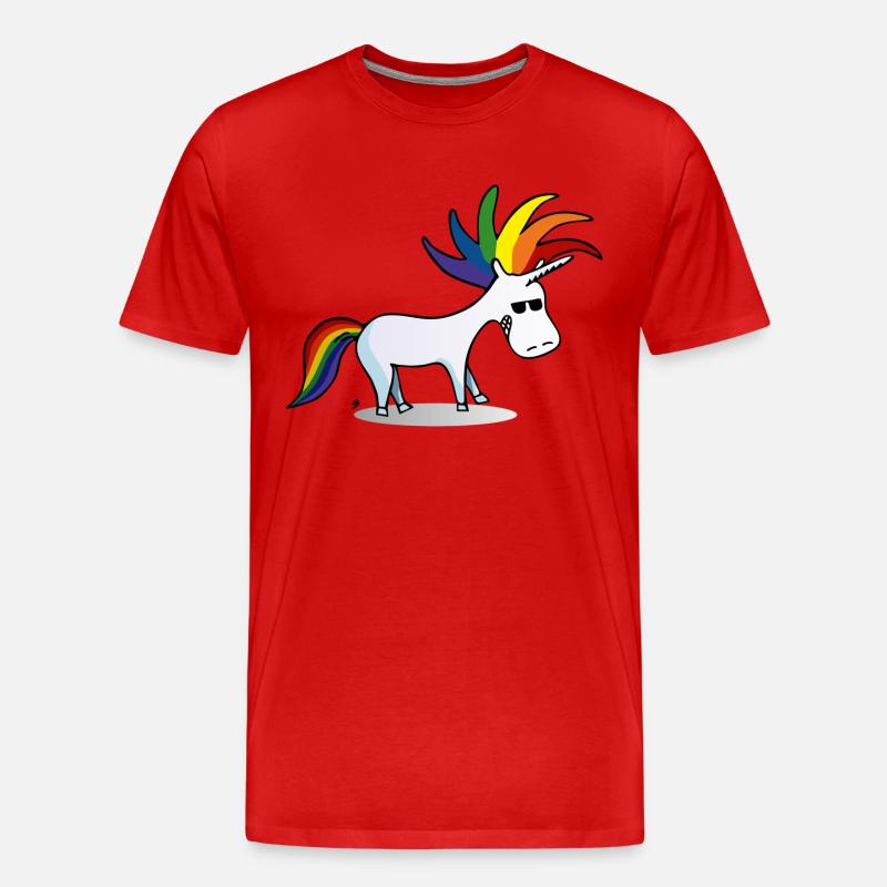 Punk Einhorn - Männer Premium Bio T-Shirt - Rot