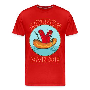 Hot Dog Lustig - Männer Premium Bio T-Shirt - Rot - Vorne - Damien (186cm)