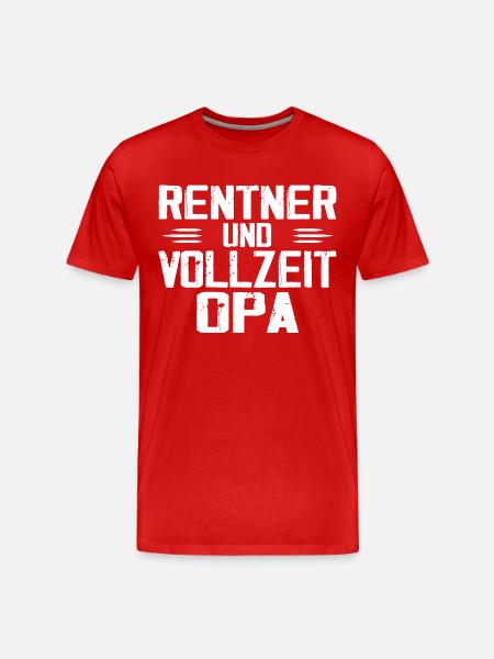 Rentner sondern Vollzeit Opa - Männer Premium Bio T-Shirt - Rot