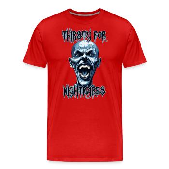 Cauchemar croc vampire comme homme, fou, horreur - T-shirt bio Premium Homme - rouge - Devant - Damien (186cm)