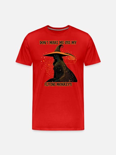 Witch silhouette, Flying Monkeys - Men's Premium Organic T-Shirt - red